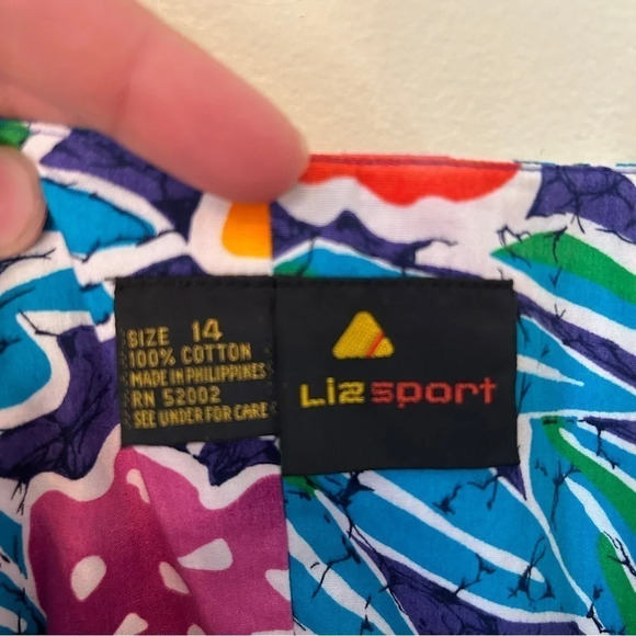 Rare Liz Sport Vintage 1980's Hawaiian Floral Print Strapless Cotton Romper Size - Picture 5 of 6